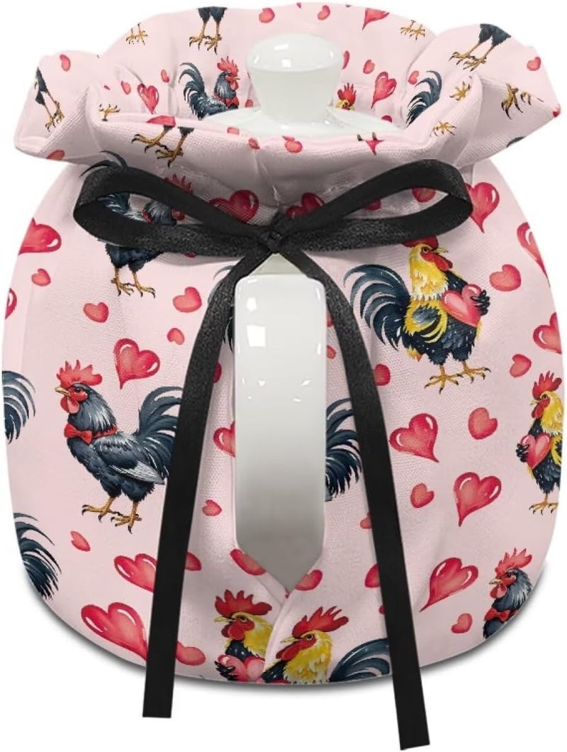 Fonplted Rooster Tea Pot Dust Cover Decorative Waterproof Tea Cozy for Teapot Cute Home Decorative Tea Pot Warmer for Kitchen Office Easy to Install - Image 3